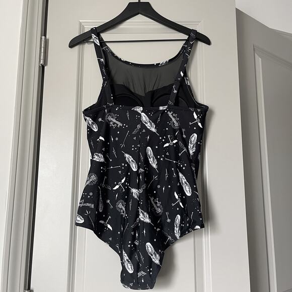 Torrid Harry Potter Swimsuit Spells Flying Keys Alohomora Bathing Suit One Piece - Picture 5 of 14